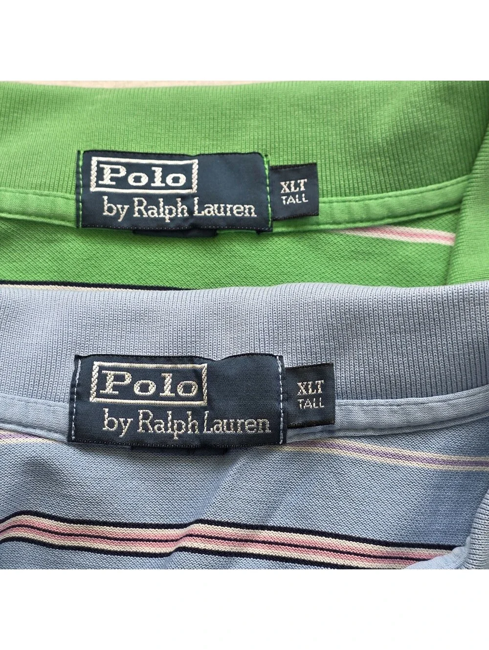 Polo Ralph Lauren Polo Shirt Mens XLT Lot of 2 -  Striped Short Sleeve Preppy